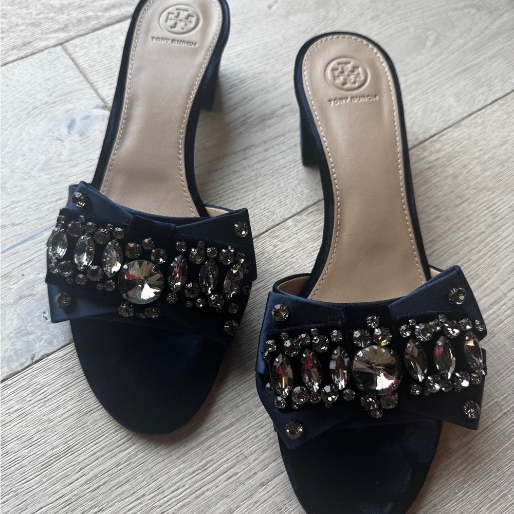 Tory Burch Women's Navy Embellished Mules